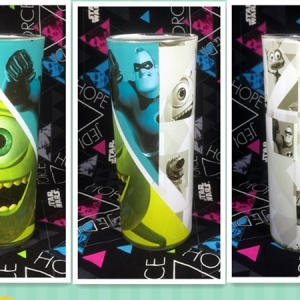 Glass Pixar Characters Set Moster Corp Cup Idolstore - Merchandise and Collectibles Merchandise, Toys and Collectibles