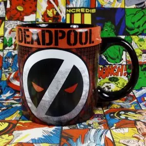 Buy ceramic mug deadpool white logo emblem cup - product collection