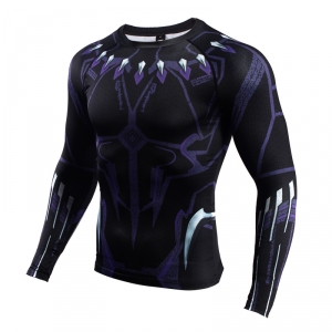 Collectibles Black Panther Rashguard Long Sleeve Purple 2018 Gear