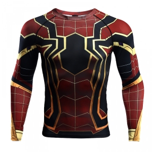 Merch Iron Spider Rash Guard Spider-Man Workout Jersey