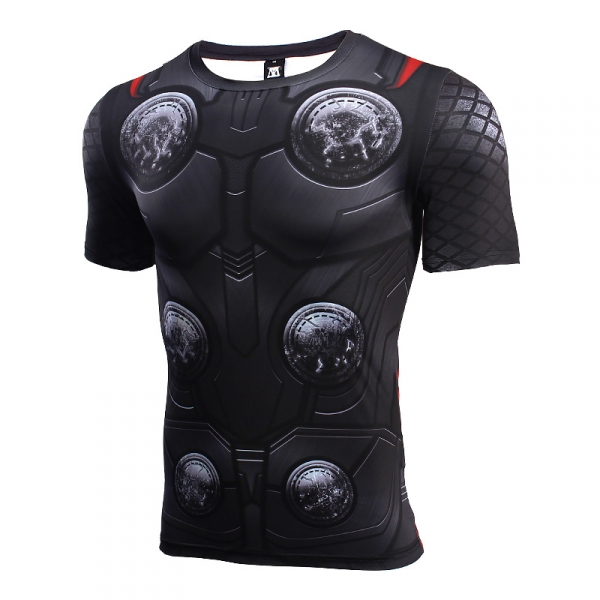 Men's T-shirts Iron Man Superhero Compression Gym Tights Tops Short Sleeve  Tee