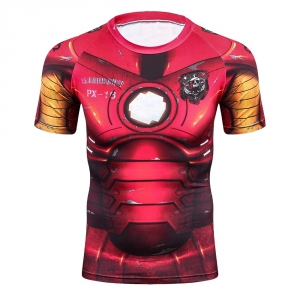 Iron Man 3D Printed T Shirts Men Compression Shirt New Spiderman Cosplay Short Sleeve Crossfit Tops For Male Fitness Clothes