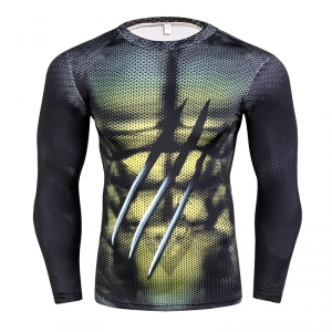 Long Sleeves T-Shirt Mens Skin Tights Rashguard Complete 3D Printing Compression Shirts Multi-Use Fitness Mma Body Building Tops