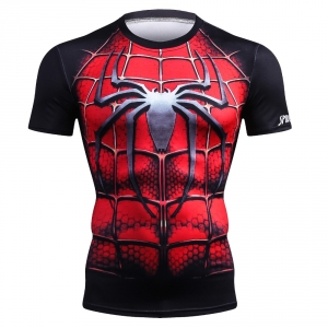 New Arrival Men Fitness 3D T-Shirt Spiderman Print Bodybuilding Crossfit T-Shirts Quick Dry Compression Shirts Brand Clothing