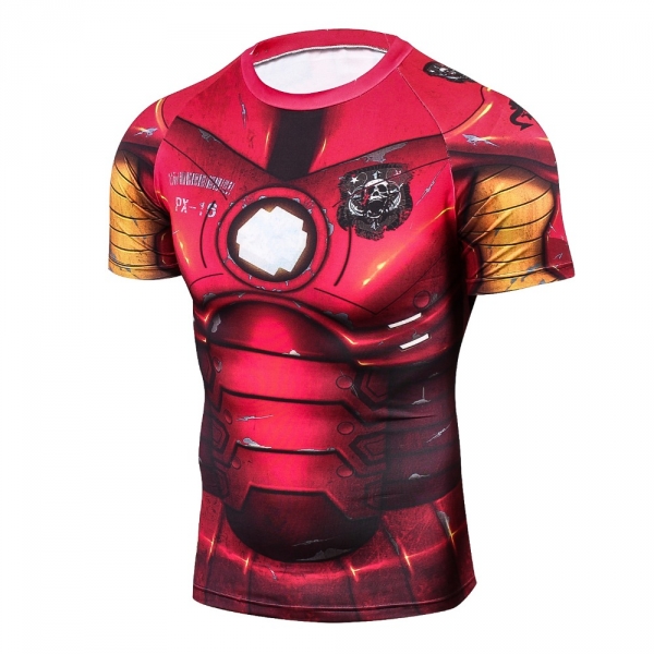 Rashguard Avengers IronMan 3D Printed T-shirts Men Long Sleeve MMA Crossfit Gym 