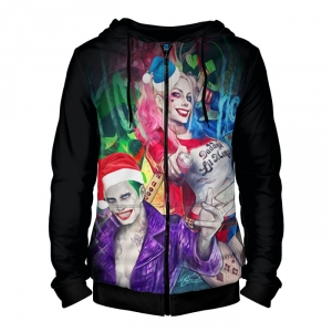 Collectibles Zipper Hoodie Harley Joker Christmas Suicide Squad
