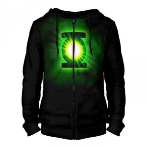 Merchandise Zipper Hoodie Green Lantern Glowing
