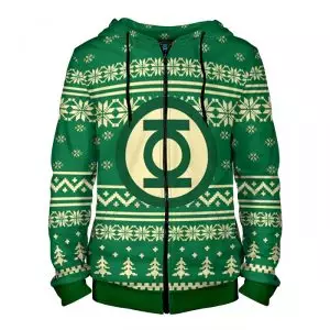 Buy zipper hoodie x-mas christmas green lantern - product collection