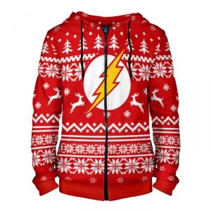 Buy zipper hoodie christmas pattern the flash - product collection
