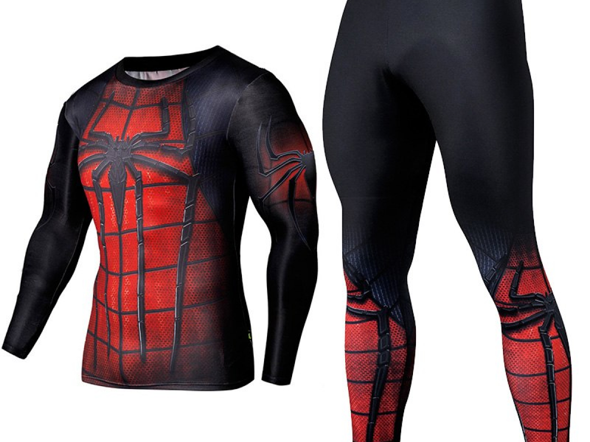 Spider-man Rashguard Set Red Workout - IdolStore