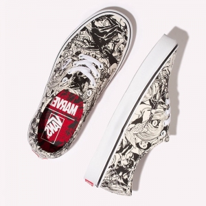 Buy vans authentic lite black and white pattern marvel comics - product collection