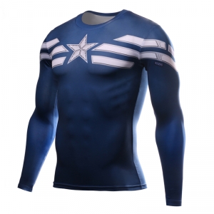 Merchandise Captain America Long Sleeve Rashguard Blue