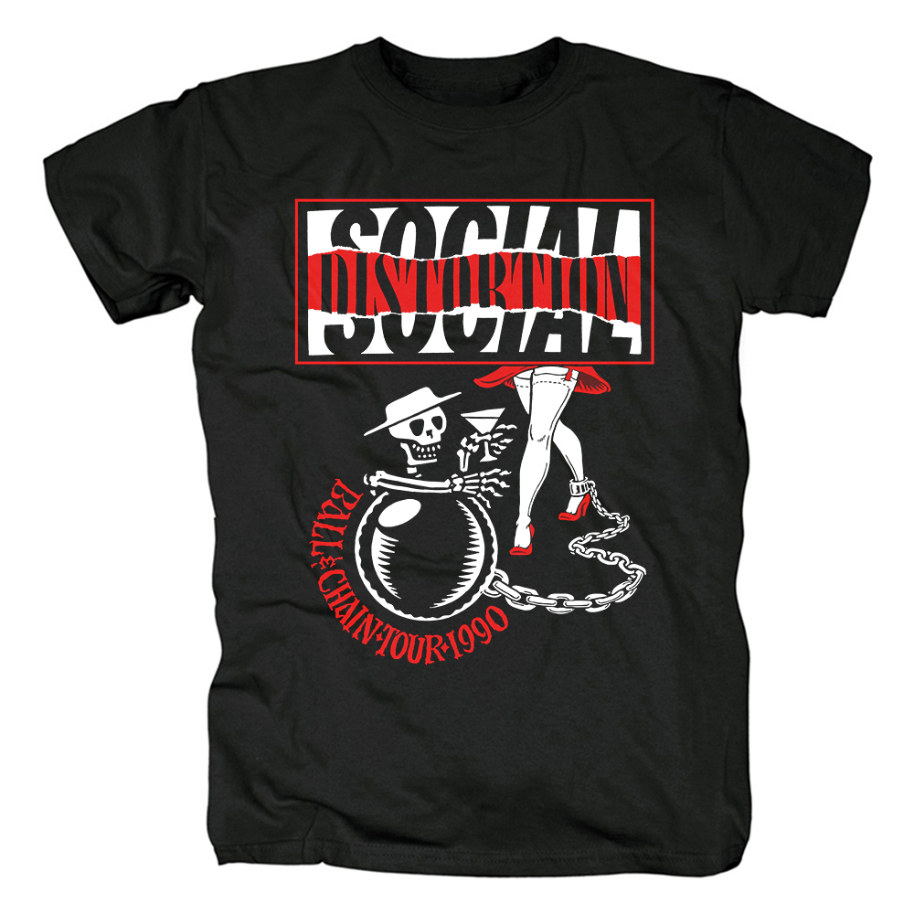 Merchandise T-Shirt Social Distortion Ball &Amp; Chain