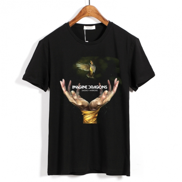 Mirrors Rock Band Men's Black T-Shirt Size S to 3XL New IMAGINE DRAGONS Smoke
