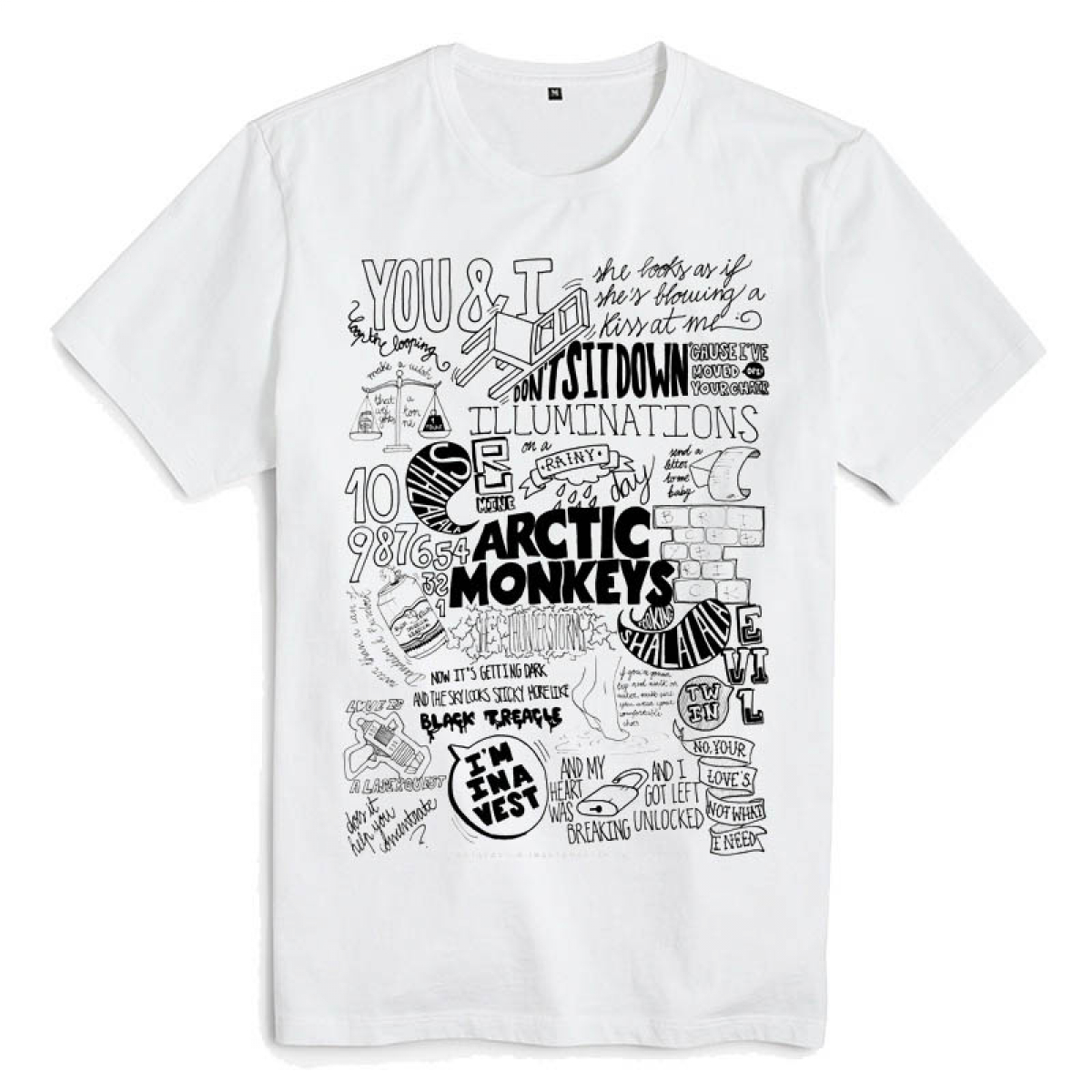 arctic monkeys t shirt white