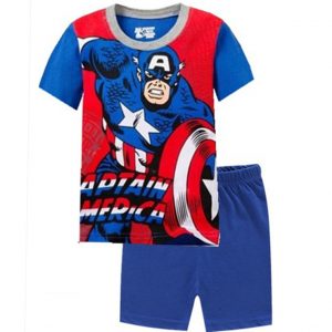 Merch Kids T-Shirts Shorts Set Captain America Retro Comics