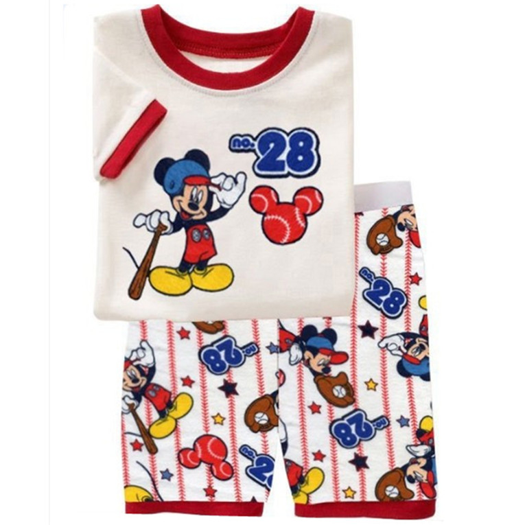 Collectibles Kids T-Shirts Shorts Set Mickey Mouse Baseball No 28