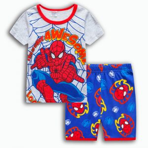 Merch Kids T-Shirts Shorts Set Spider-Man Pjs For Child