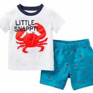 Merch Kids T-Shirts Shorts Set Little Snappy Crab