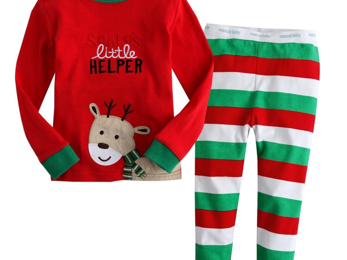 Buy Kids Pajama Santa's Little Helper Reindeer X-mas PJs ...