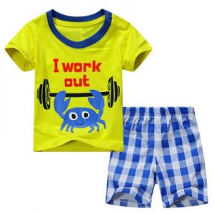 Merchandise Kids T-Shirts Shorts Set Crab I Work Out Sea