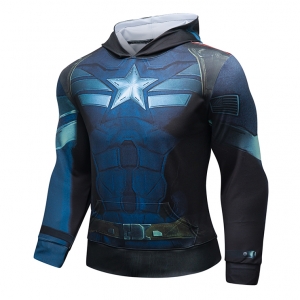 Collectibles Captain America Gym Hoodie Sport Jersey