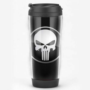 Travel Coffee Mug The Punisher Based Tumbler Skull Idolstore - Merchandise and Collectibles Merchandise, Toys and Collectibles