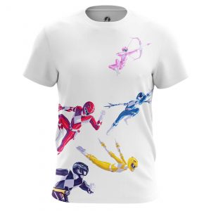 Men’s t-shirt Power Rangers White Idolstore - Merchandise and Collectibles Merchandise, Toys and Collectibles 2