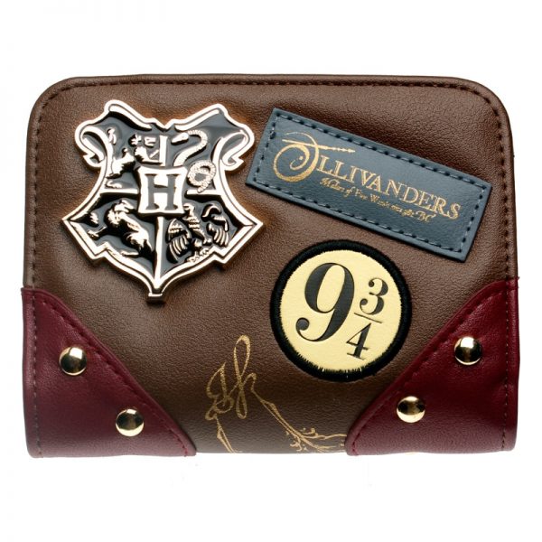 Harry Potter Women/Girl Wallet Diagon Alley Metal Badge Printed Embroidered Gift 