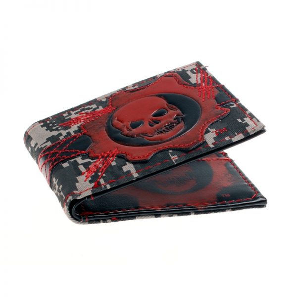 Gears of War Merchandise Mobile Wallet Bundle ~ Video Game Gifts for Men Women Gears of War Accessories Plus Skull Bookmark 