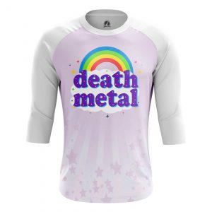 Buy men's raglan death metal rainbow music fun - product collection