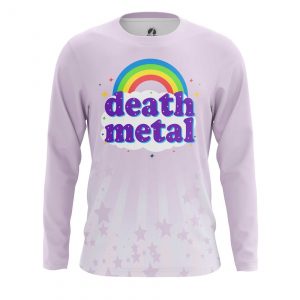 Merch Men'S Long Sleeve Death Metal Rainbow
