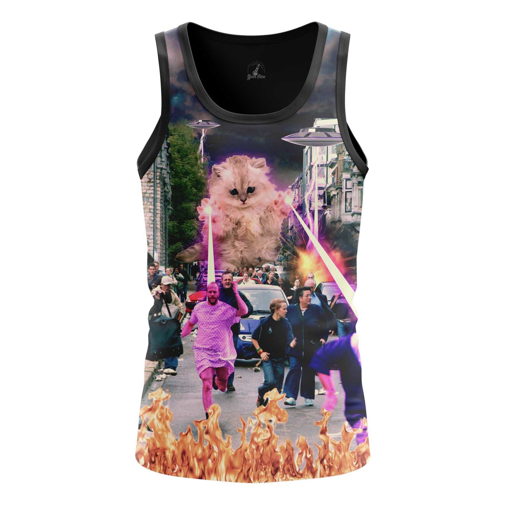 Merch Men'S T-Shirt Kitten No One Loved Laser Cat Crash Fun