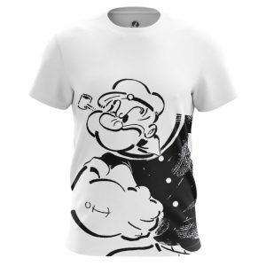 Merch Men'S T-Shirt Popeye Sailor Black And White Shirts