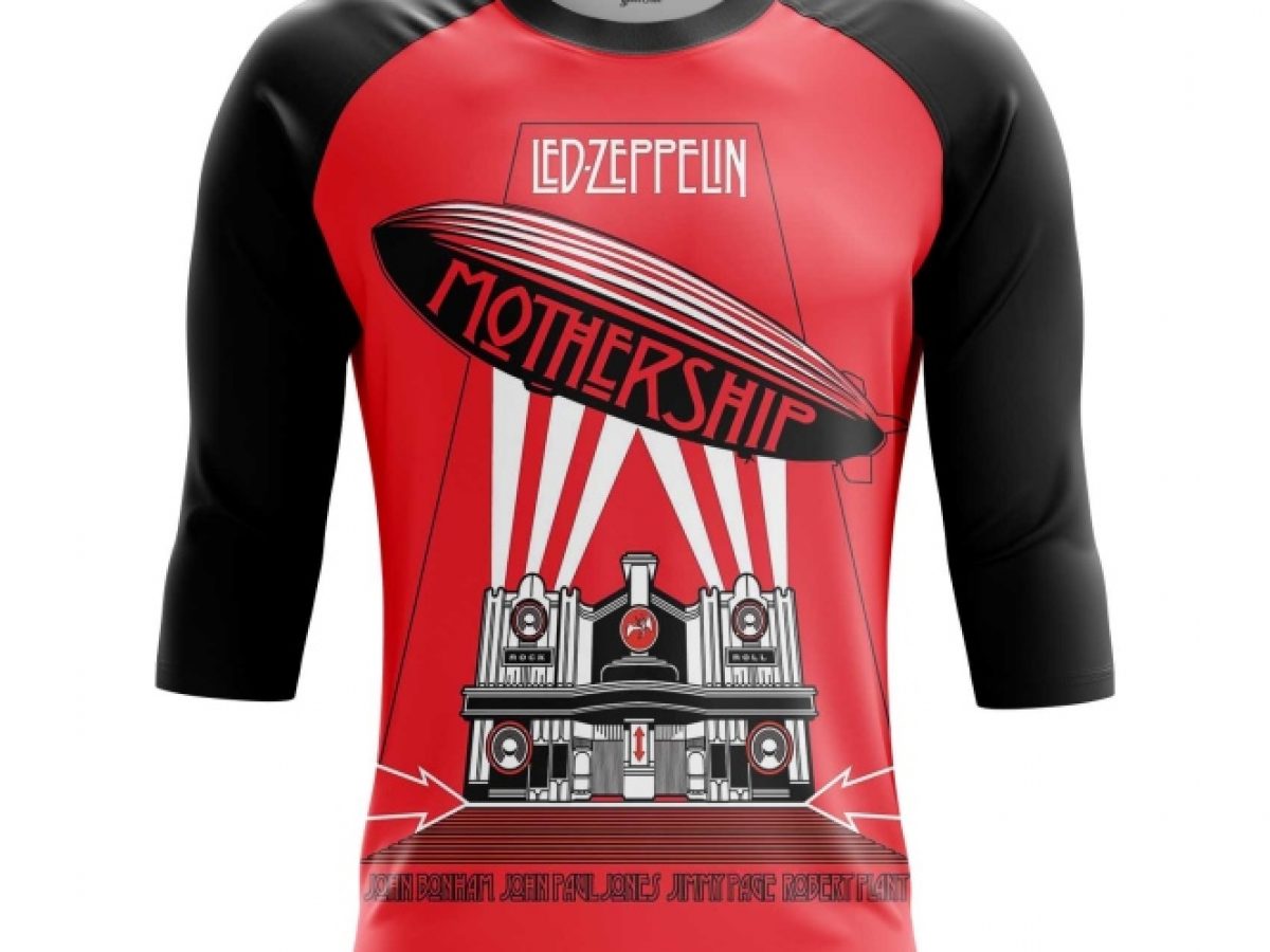 Led Zeppelin Baseball Shirt Coda Band Logo new Official Mens Black Raglan