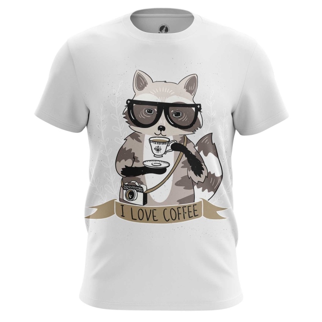 Collectibles Men'S T-Shirt Raccoon Hipster Art Picture