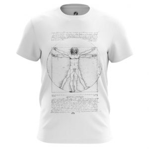 Merch T-Shirt Vitruvian Man Leonardo Da Vinci Fine Art Artwork