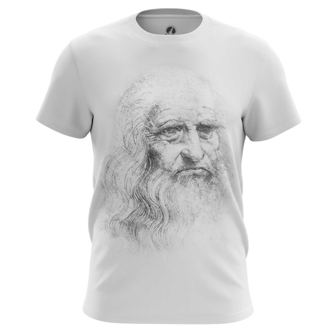 Merch T-Shirt Da Vinci Self Portrait Fine Art Artwork