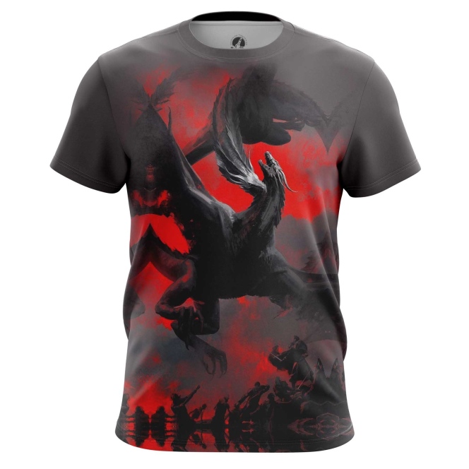Merch T-Shirt Dragon Fight Monster Art Illustration