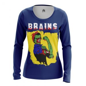 Women’s long sleeve Brains Zombie We Can Do it Meme Idolstore - Merchandise and Collectibles Merchandise, Toys and Collectibles 2