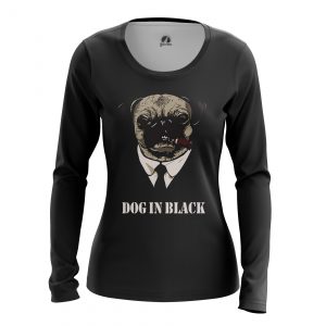 Women’s long sleeve Dog in Black Pug Men in Black Idolstore - Merchandise and Collectibles Merchandise, Toys and Collectibles 2