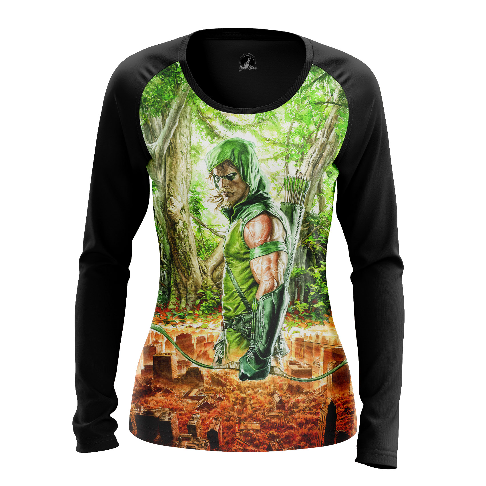 Collectibles Women'S Long Sleeve Green Arrow Dc Two Worlds