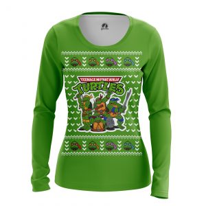 Merchandise Women'S Long Sleeve Christmas Mutant Ninja Turtles Tmnt Pattern