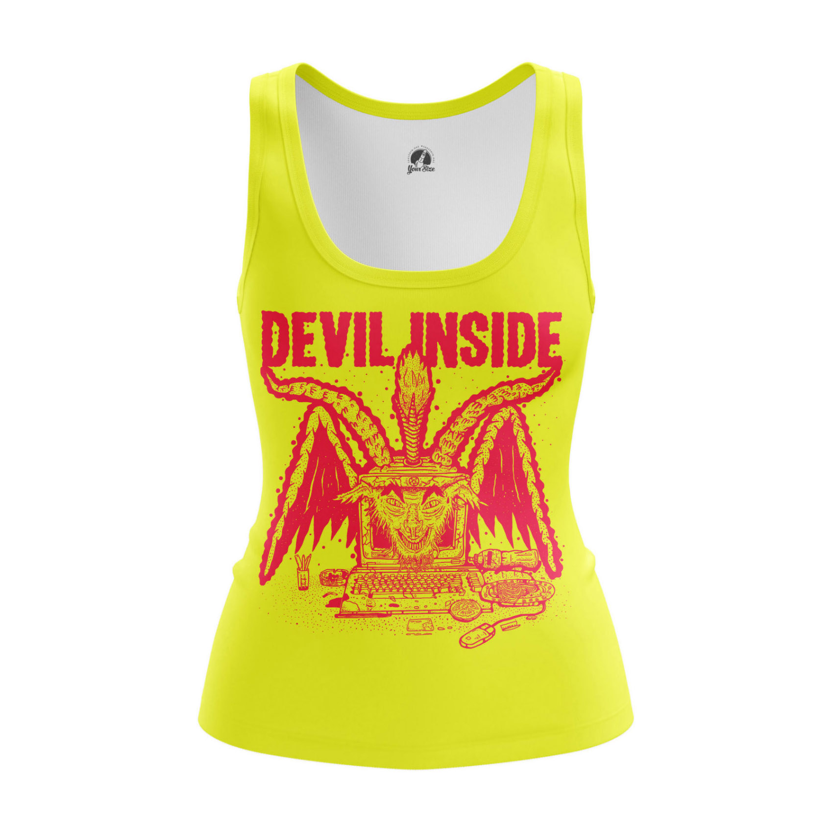 Merch Women'S Tank Devil Inside Satan Phrase Vest