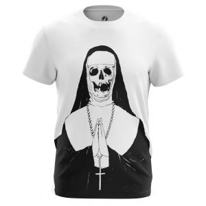 T-shirt Skeleton Nun Dark Art White Black Idolstore - Merchandise and Collectibles Merchandise, Toys and Collectibles