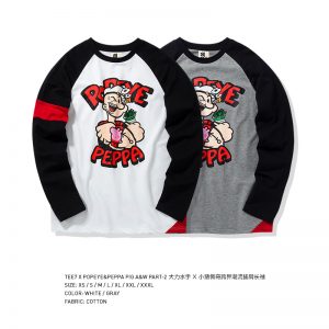 Long sleeve t-shirt Popeye Peppa Pig Social Man White Idolstore - Merchandise and Collectibles Merchandise, Toys and Collectibles