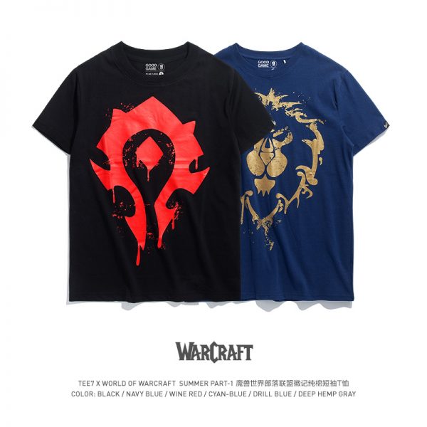 World Of Warcraft Mensmarineblau T-Shirt für die Allianz Film offiziellen