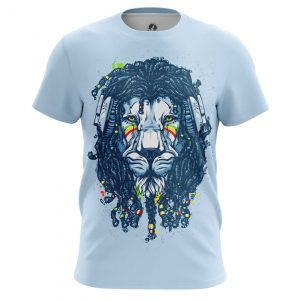 Rastafari T-shirt Lion Animal Stule BLue Idolstore - Merchandise and Collectibles Merchandise, Toys and Collectibles