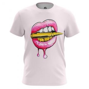 T-shirt Bullet Lips Gold Pink Top Idolstore - Merchandise and Collectibles Merchandise, Toys and Collectibles