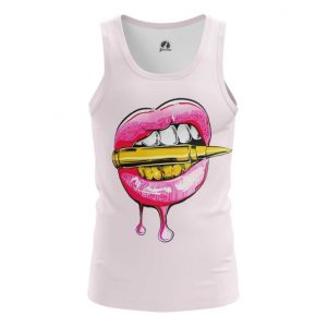 Tank Bullet Lips Gold Pink Vest Idolstore - Merchandise and Collectibles Merchandise, Toys and Collectibles 2